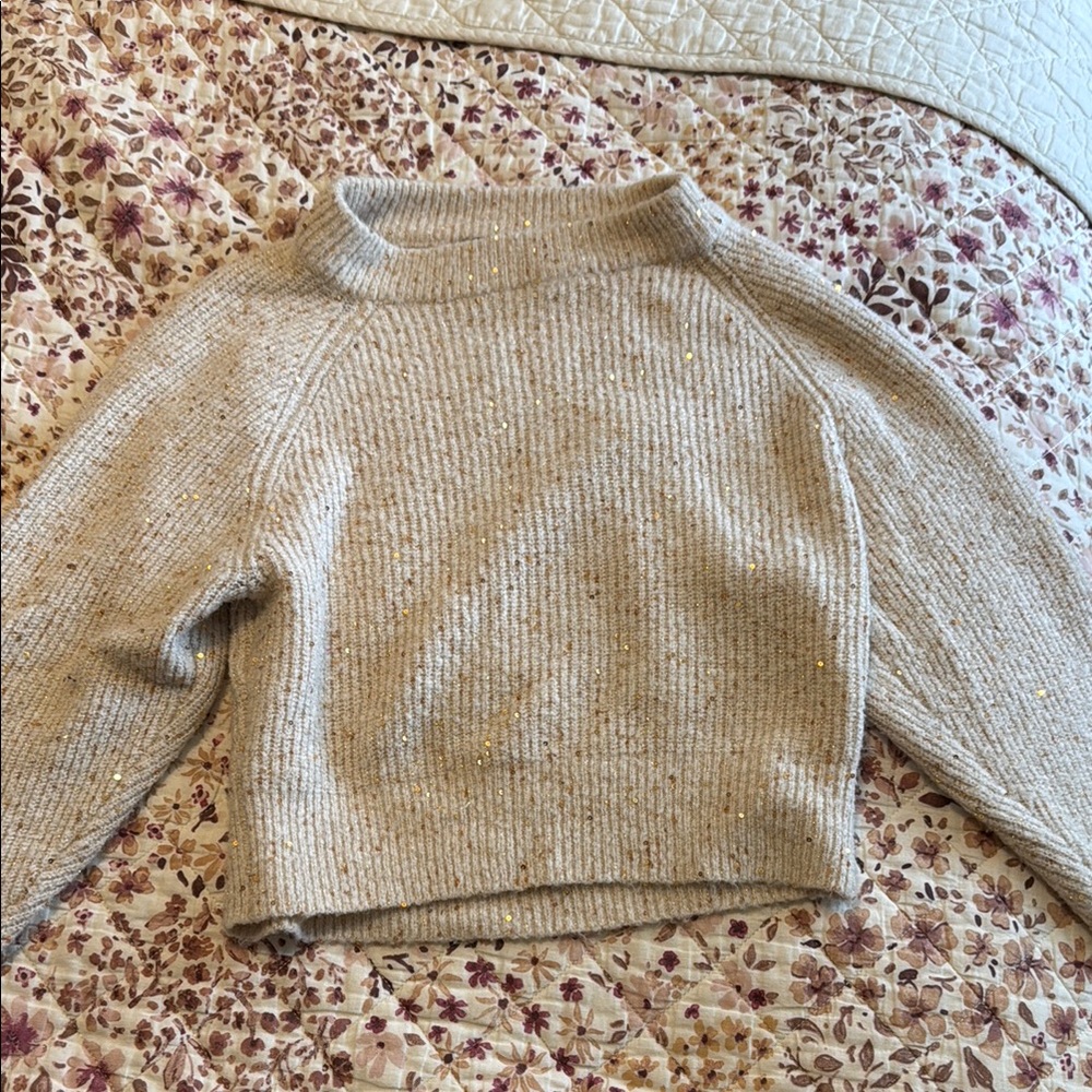 Express Cream Cowl Neck Sweater Cozy Knit